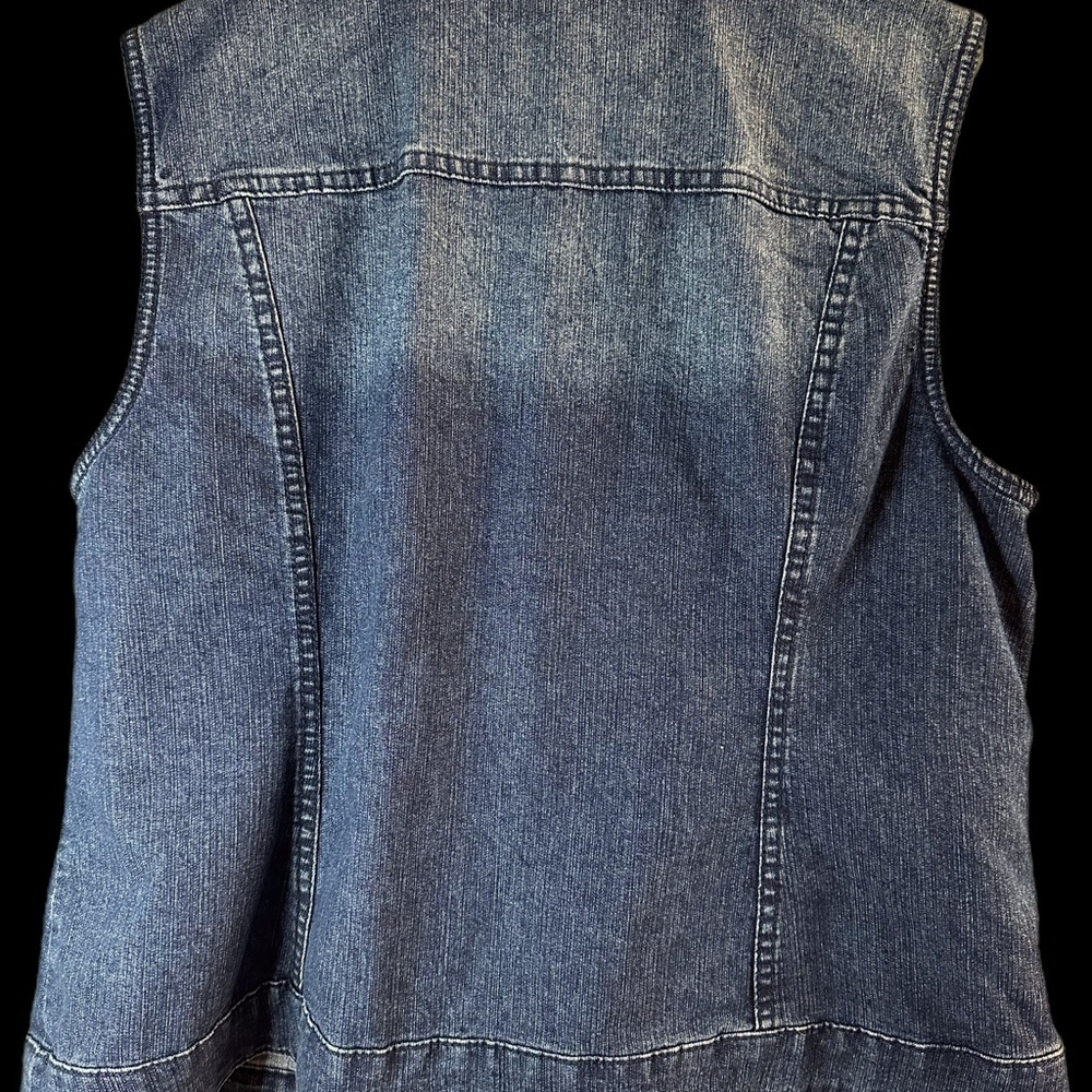 Women’s Christopher & Banks Denim Vest with Sequins. - Picture 6 of 7